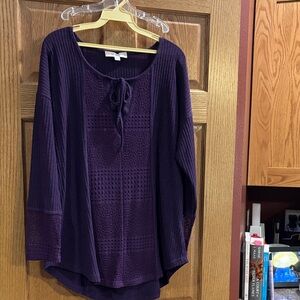 Chic Purple Blouse with Tie-Front